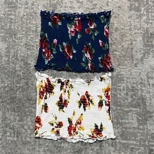 🔥4/20! Bundle of 2 Floral Smocked Tube Tops. Size small